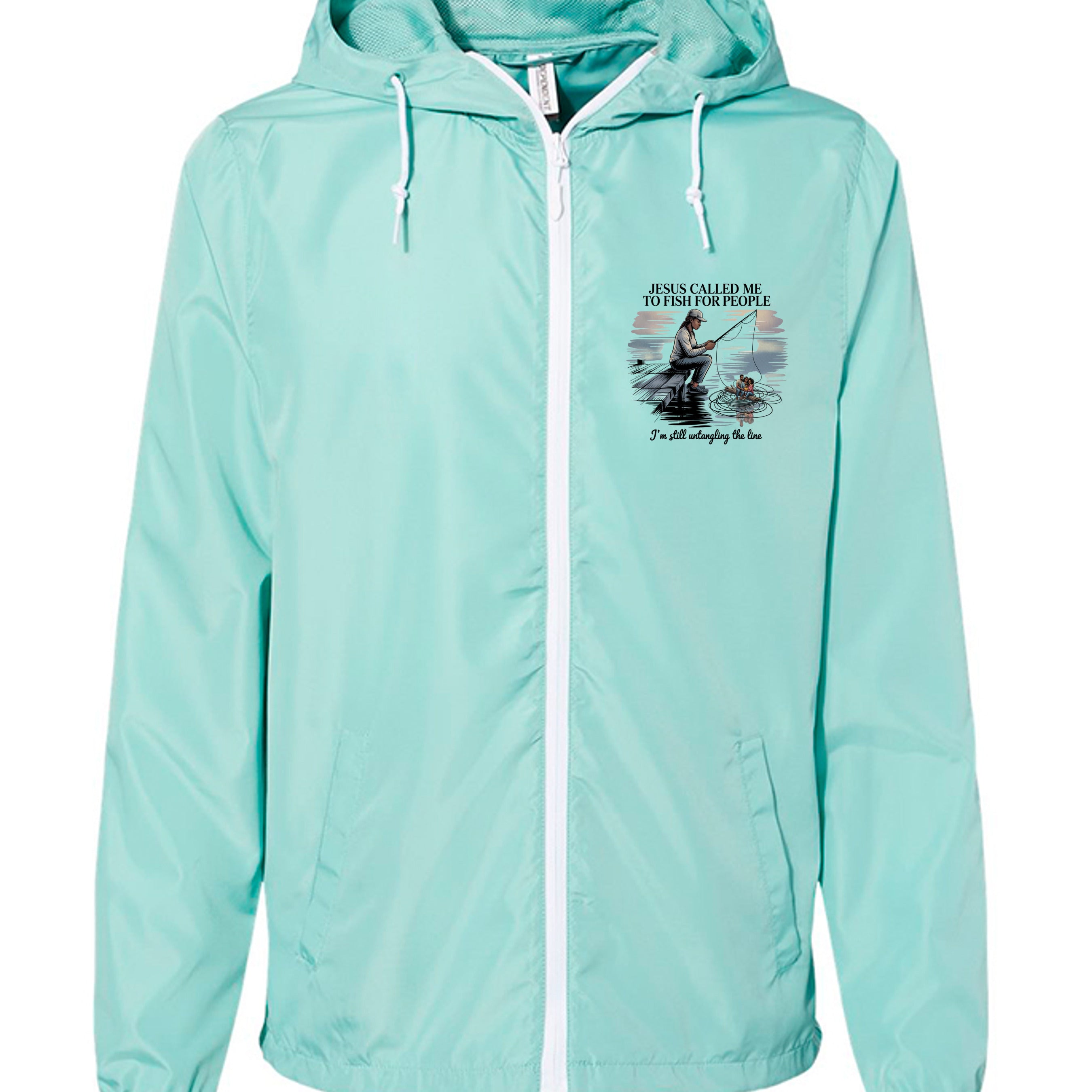 Aqua/ White Zipper - EXP54LWZ - FRONT